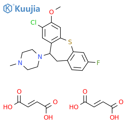 1-(8-chloro-3-fluoro-7-methoxy-10,11-dihydrodibenzo[b,f]thiepin-10-yl)-4-methylpiperazine di[(2E)-but-2-enedioate] structure