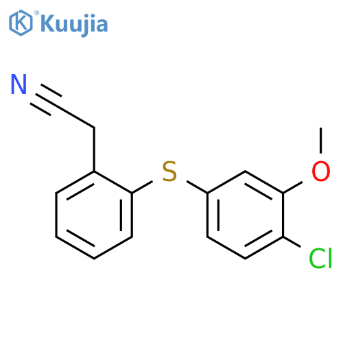 Benzeneacetonitrile, 2-[(4-chloro-3-methoxyphenyl)thio]- structure