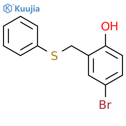 Phenol, 4-bromo-2-[(phenylthio)methyl]- structure