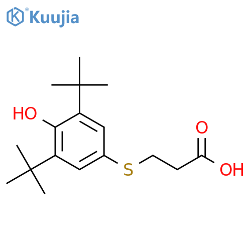 Propanoic acid, 3-[[3,5-bis(1,1-dimethylethyl)-4-hydroxyphenyl]thio]- structure