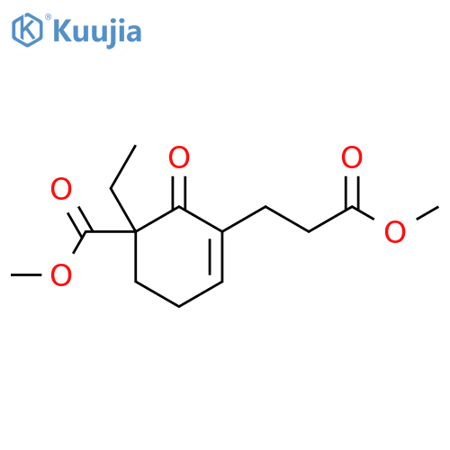 1-Cyclohexene-1-propanoic acid, 5-ethyl-5-(methoxycarbonyl)-6-oxo-,methyl ester structure