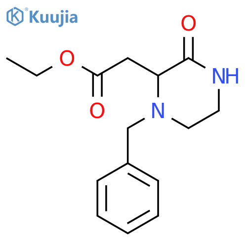 Ethyl 2-(1-benzyl-3-oxopiperazin-2-yl)acetate structure