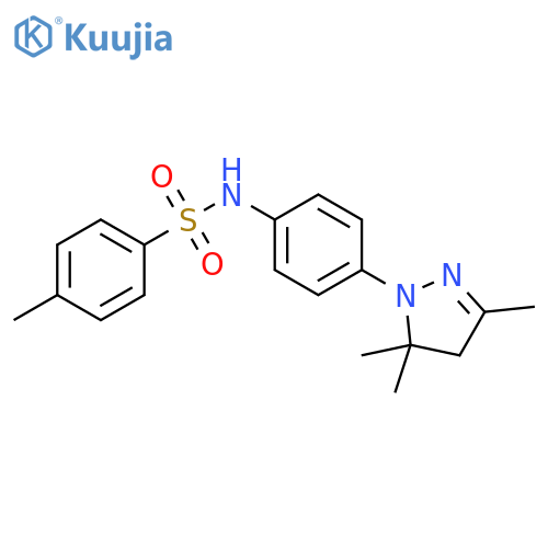Benzenesulfonamide,N-[4-(4,5-dihydro-3,5,5-trimethyl-1H-pyrazol-1-yl)phenyl]-4-methyl- structure
