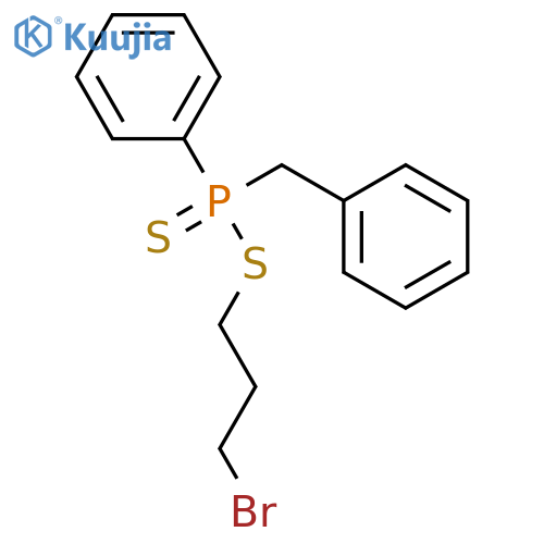 PHOSPHINODITHIOIC ACID, PHENYL(PHENYLMETHYL)-, 3-BROMOPROPYL ESTER structure