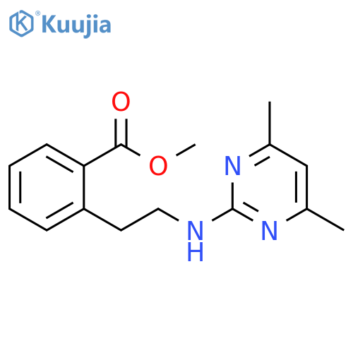 Benzoic acid, 2-[2-[(4,6-dimethyl-2-pyrimidinyl)amino]ethyl]-, methyl ester structure