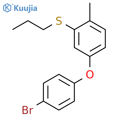 Benzene, 4-(4-bromophenoxy)-1-methyl-2-(propylthio)- structure