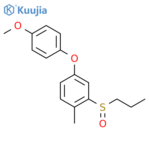 Benzene, 4-(4-methoxyphenoxy)-1-methyl-2-(propylsulfinyl)- structure