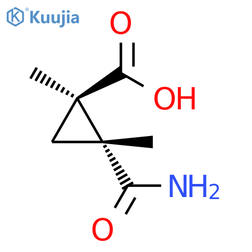 Cyclopropanecarboxylic acid, 2-(aminocarbonyl)-1,2-dimethyl-, trans- (9CI) structure