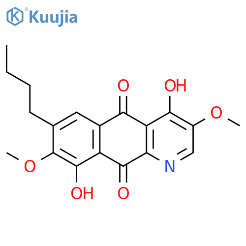 Benzo[g]quinoline-5,10-dione, 7-butyl-4,9-dihydroxy-3,8-dimethoxy- structure