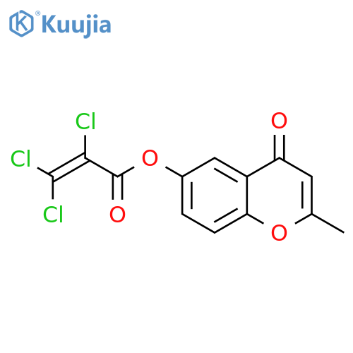 2-Propenoic acid, 2,3,3-trichloro-, 2-methyl-4-oxo-4H-1-benzopyran-6-yl ester structure
