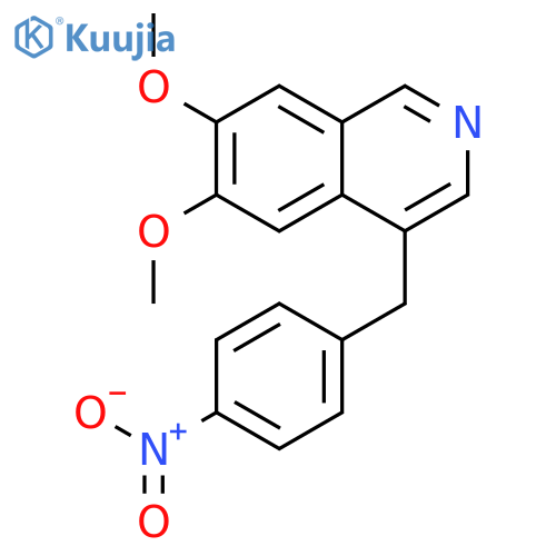 Isoquinoline, 6,7-dimethoxy-4-[(4-nitrophenyl)methyl]- structure