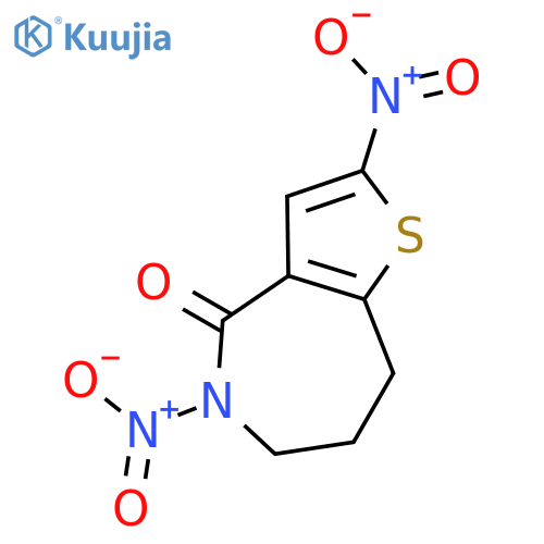 4H-Thieno[3,2-c]azepin-4-one, 5,6,7,8-tetrahydro-2,5-dinitro- structure