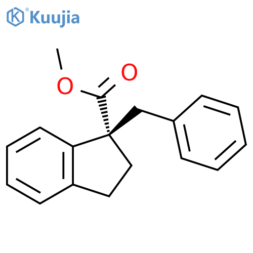 1H-Indene-1-carboxylic acid, 2,3-dihydro-1-(phenylmethyl)-, methyl ester, (S)- (9CI) structure