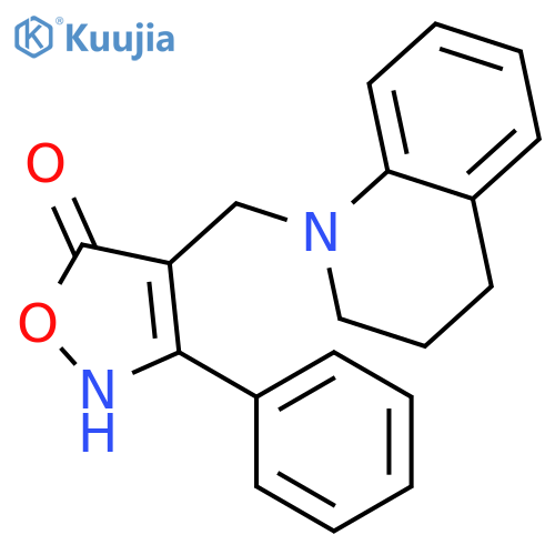 5(2H)-Isoxazolone, 4-[(3,4-dihydro-1(2H)-quinolinyl)methyl]-3-phenyl- structure