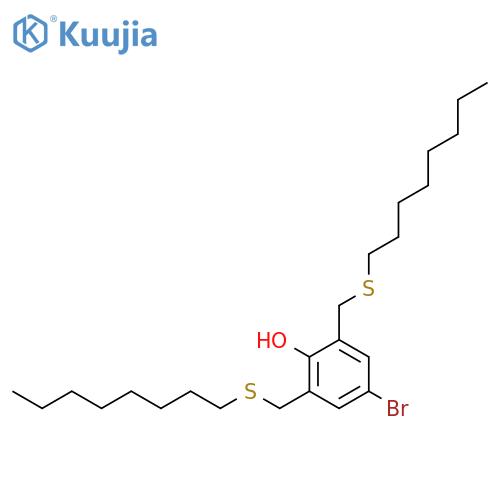 Phenol, 4-bromo-2,6-bis[(octylthio)methyl]- structure