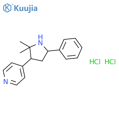 4-[(3S,5S)-2,2-dimethyl-5-phenylpyrrolidin-3-yl]pyridine dihydrochloride structure