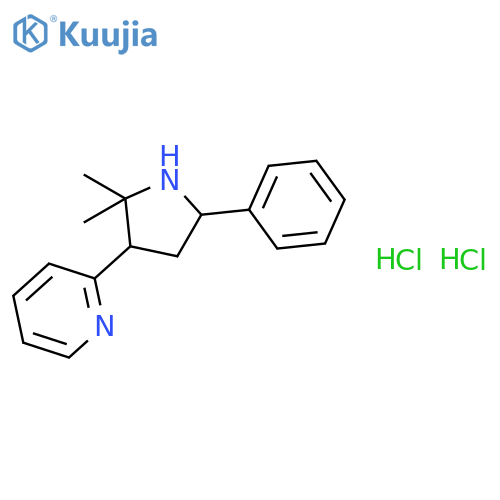 2-[(3R,5R)-2,2-dimethyl-5-phenylpyrrolidin-3-yl]pyridine dihydrochloride structure