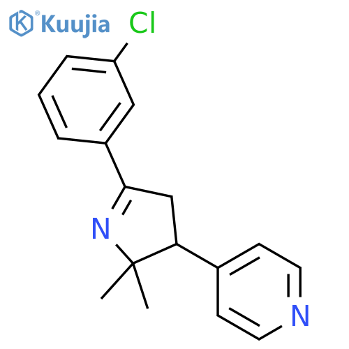Pyridine, 4-[5-(3-chlorophenyl)-3,4-dihydro-2,2-dimethyl-2H-pyrrol-3-yl]- structure