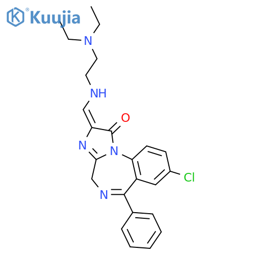 (2E)-8-chloro-2-({[2-(diethylamino)ethyl]amino}methylidene)-6-phenyl-2,4-dihydro-1H-imidazo[1,2-a][1,4]benzodiazepin-1-one structure