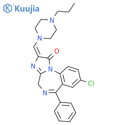 (2E)-8-chloro-6-phenyl-2-[(4-propylpiperazin-1-yl)methylidene]-2,4-dihydro-1H-imidazo[1,2-a][1,4]benzodiazepin-1-one structure