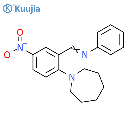 Benzenamine,N-[[2-(hexahydro-1H-azepin-1-yl)-5-nitrophenyl]methylene]- structure