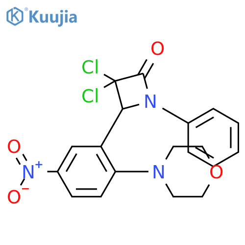 2-Azetidinone, 3,3-dichloro-4-[2-(4-morpholinyl)-5-nitrophenyl]-1-phenyl- structure