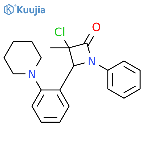 2-Azetidinone, 3-chloro-3-methyl-1-phenyl-4-[2-(1-piperidinyl)phenyl]- structure