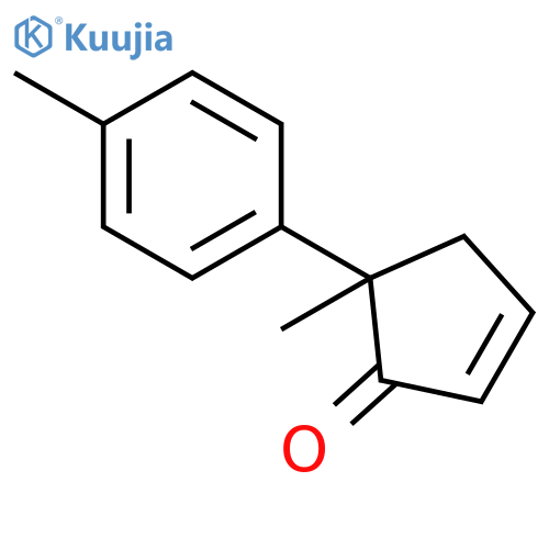 2-Cyclopenten-1-one, 5-methyl-5-(4-methylphenyl)-, (5R)- structure