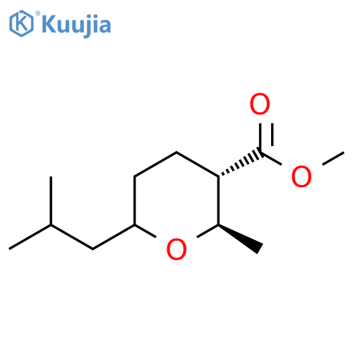 2H-Pyran-3-carboxylic acid, tetrahydro-2-methyl-6-(2-methylpropyl)-,methyl ester, (2R,3S)-rel- structure
