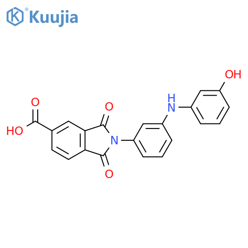 1H-Isoindole-5-carboxylic acid,2,3-dihydro-2-[3-[(3-hydroxyphenyl)amino]phenyl]-1,3-dioxo- structure