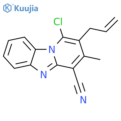 13-chloro-11-methyl-12-(prop-2-en-1-yl)-1,8-diazatricyclo7.4.0.0^{2,7}trideca-2(7),3,5,8,10,12-hexaene-10-carbonitrile structure
