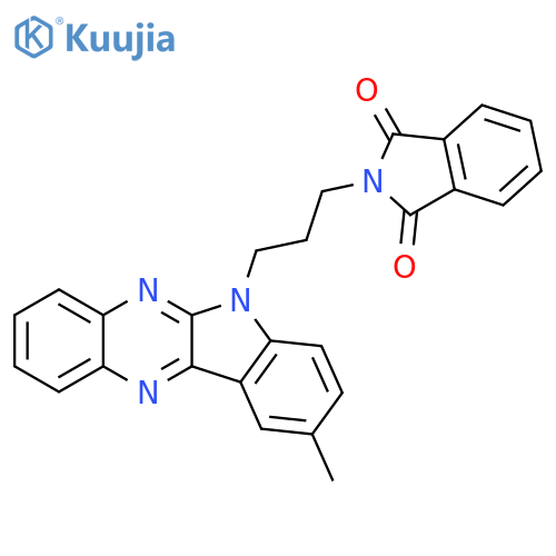 2-(3-{9-methyl-6H-indolo[2,3-b]quinoxalin-6-yl}propyl)-2,3-dihydro-1H-isoindole-1,3-dione structure