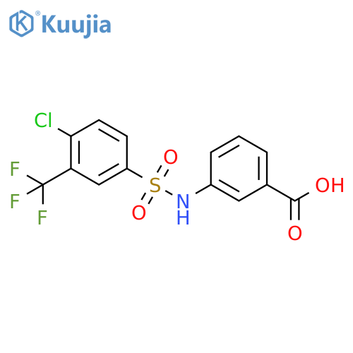 3-4-chloro-3-(trifluoromethyl)benzenesulfonamidobenzoic acid structure