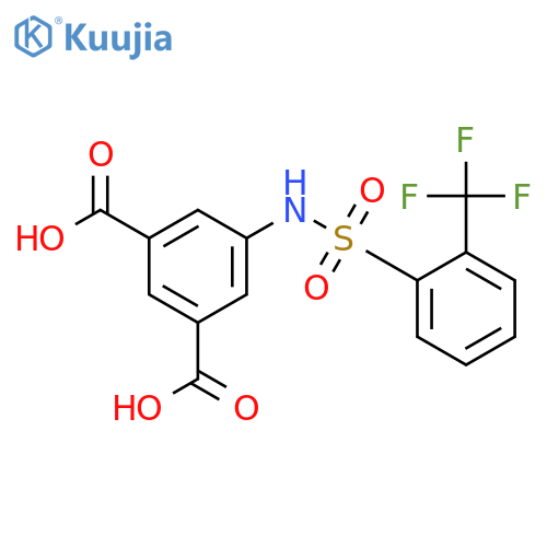 5-2-(trifluoromethyl)benzenesulfonamidobenzene-1,3-dicarboxylic acid structure