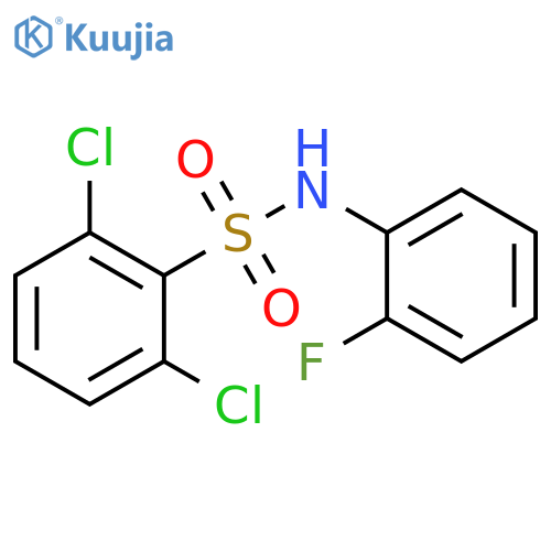 2,6-dichloro-N-(2-fluorophenyl)benzene-1-sulfonamide structure