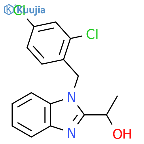 1-{1-(2,4-dichlorophenyl)methyl-1H-1,3-benzodiazol-2-yl}ethan-1-ol structure