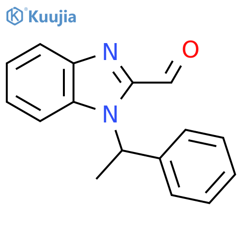 1-(1-phenylethyl)-1H-1,3-benzodiazole-2-carbaldehyde structure