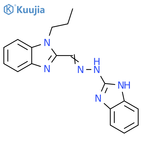 2-(1E)-2-(1H-1,3-benzodiazol-2-yl)hydrazin-1-ylidenemethyl-1-propyl-1H-1,3-benzodiazole structure