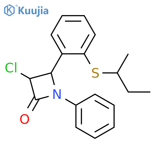 2-Azetidinone, 3-chloro-4-[2-[(1-methylpropyl)thio]phenyl]-1-phenyl- structure