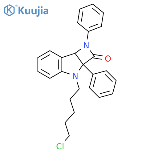 2H-Azeto[3,2-b]indol-2-one, 3-(5-chloropentyl)-1,2a,3,7b-tetrahydro-1,2a-diphenyl- structure