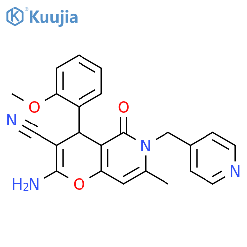 2-amino-4-(2-methoxyphenyl)-7-methyl-5-oxo-6-(pyridin-4-yl)methyl-4H,5H,6H-pyrano3,2-cpyridine-3-carbonitrile structure