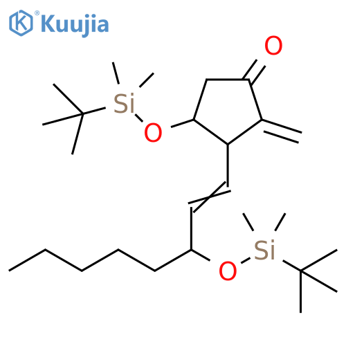 Cyclopentanone,4-[[(1,1-dimethylethyl)dimethylsilyl]oxy]-3-[3-[[(1,1-dimethylethyl)dimethylsilyl]oxy]-1-octenyl]-2-methylene- structure