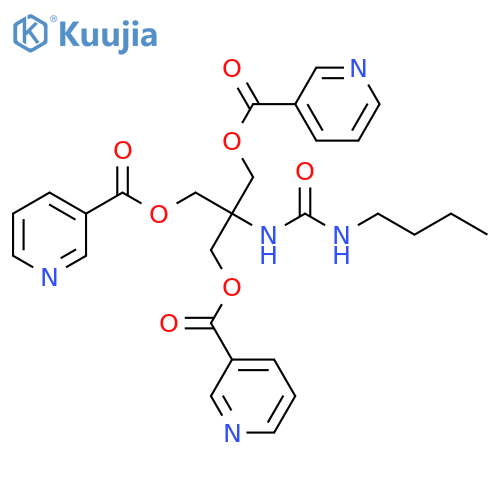 3-Pyridinecarboxylic acid, 2-[[(butylamino)carbonyl]amino]-2-[[(3-pyridinylcarbonyl)oxy]methyl]-1,3-propanediyl ester (9CI) structure