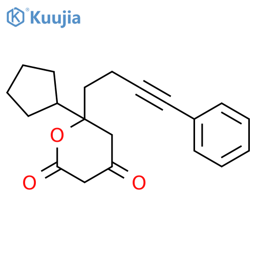 2H-PYRAN-2,4(3H)-DIONE, 6-CYCLOPENTYLDIHYDRO-6-(4-PHENYL-3-BUTYNYL)- structure