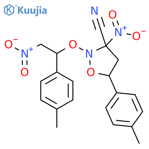 3-Isoxazolidinecarbonitrile,5-(4-methylphenyl)-2-[1-(4-methylphenyl)-2-nitroethoxy]-3-nitro- structure