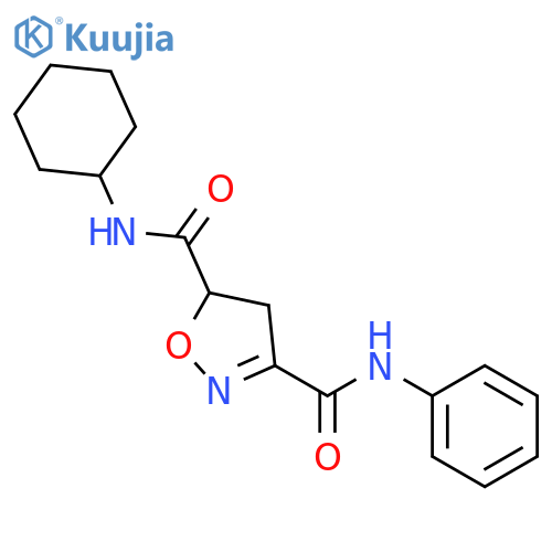 3,5-Isoxazoledicarboxamide, N5-cyclohexyl-4,5-dihydro-N3-phenyl- structure