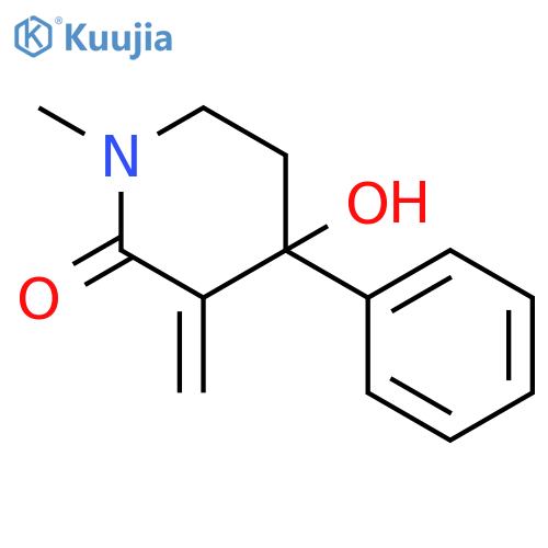 2-Piperidinone, 4-hydroxy-1-methyl-3-methylene-4-phenyl- structure