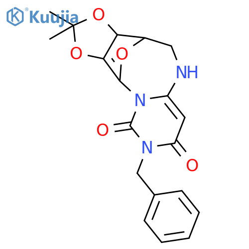 4,12-EPOXY-5H-1,3-DIOXOLO[4,5-F]PYRIMIDO[1,6-A][1,3]DIAZOCINE-8,10(6H,9H)-DIONE, DIHYDRO-2,2-DIMETHYL-9-(PHENYLMETHYL)- structure
