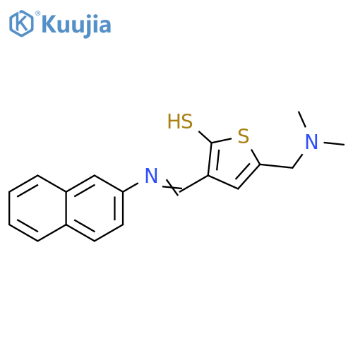 2-Thiophenethiol,5-[(dimethylamino)methyl]-3-[(2-naphthalenylimino)methyl]- structure