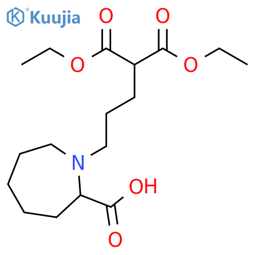 Propanedioic acid, 2-[3-(2-carboxyhexahydro-1H-azepin-1-yl)propyl]-, 1,3-diethyl ester structure